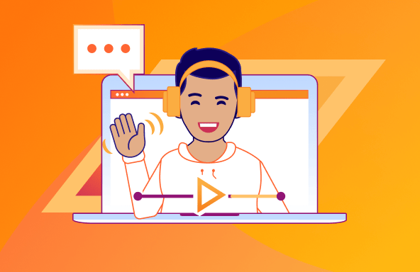 Miniatura - Actualización del producto - plantilla 3 - reproductor de video -persona saludando