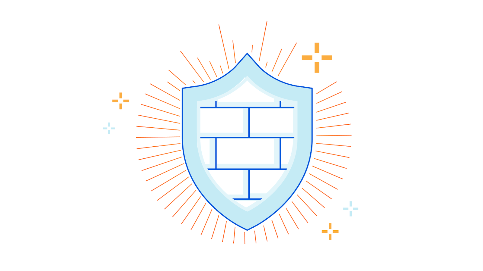 DNS Firewall 插图：带有砖墙图案的盾牌